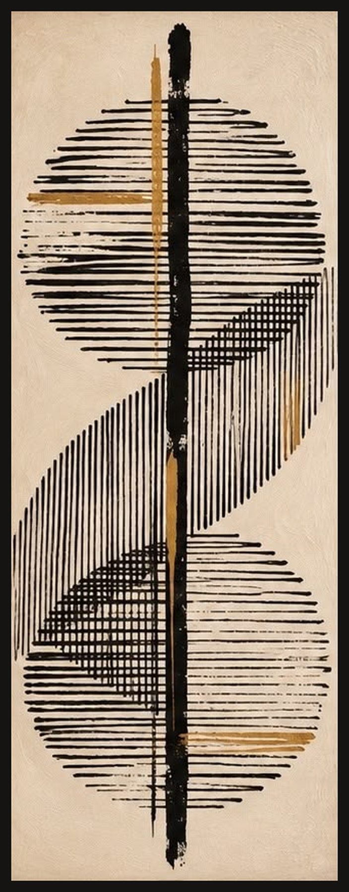 Echoes in Balance — Minimal Line Abstract Wall Art Printed Canvas (60 × 90 cm)