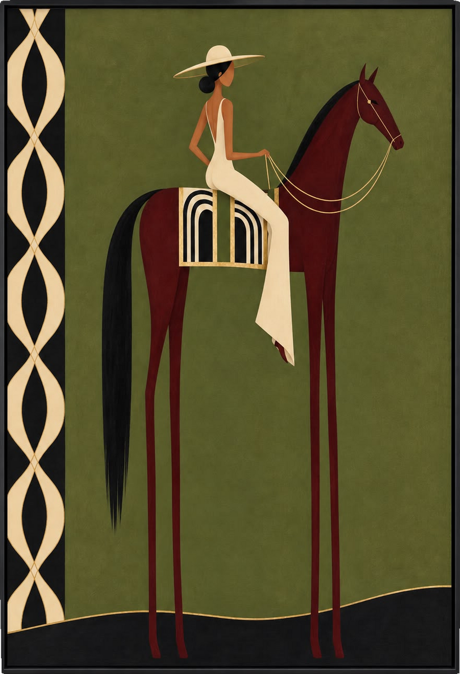 The Olive Rider — Figurative Wall Art Printed Canvas (60 × 90 cm)