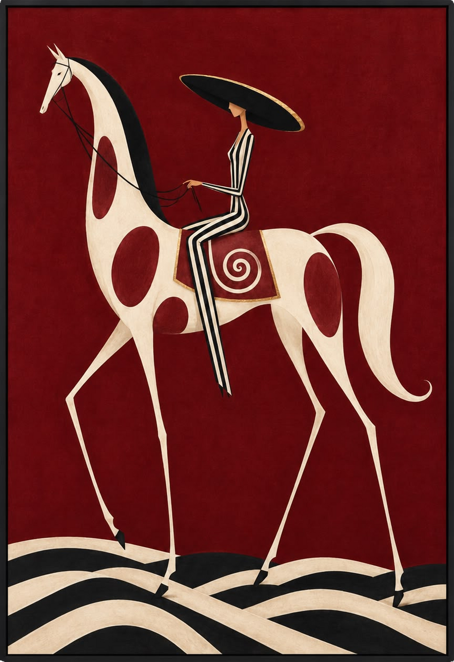 The Ivory Steed — Figurative Wall Art Printed Canvas (60 × 90 cm)