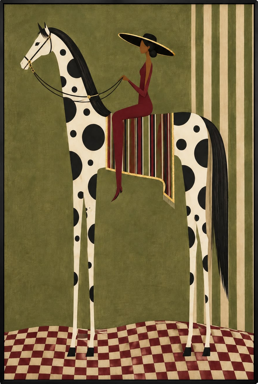 The Spotted Steed — Figurative Wall Art Printed Canvas (60 × 90 cm)