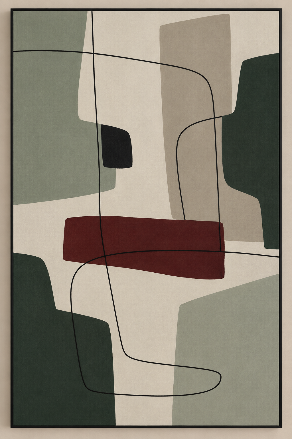 Modern Geometric Abstract Wall Art Frame – 60 × 90 cm