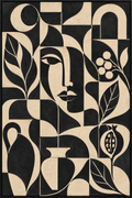 Abstract Woman & Botanical Wall Art Frame – 60 × 90 cm