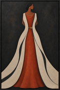 Elegant Abstract Woman in Red Dress Wall Art Frame – 60 × 90 cm