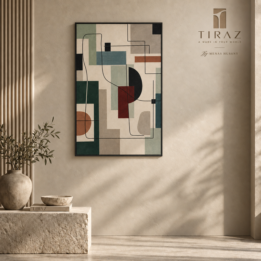 Modern Geometric Abstract Wall Art Frame – 60 × 90 cm