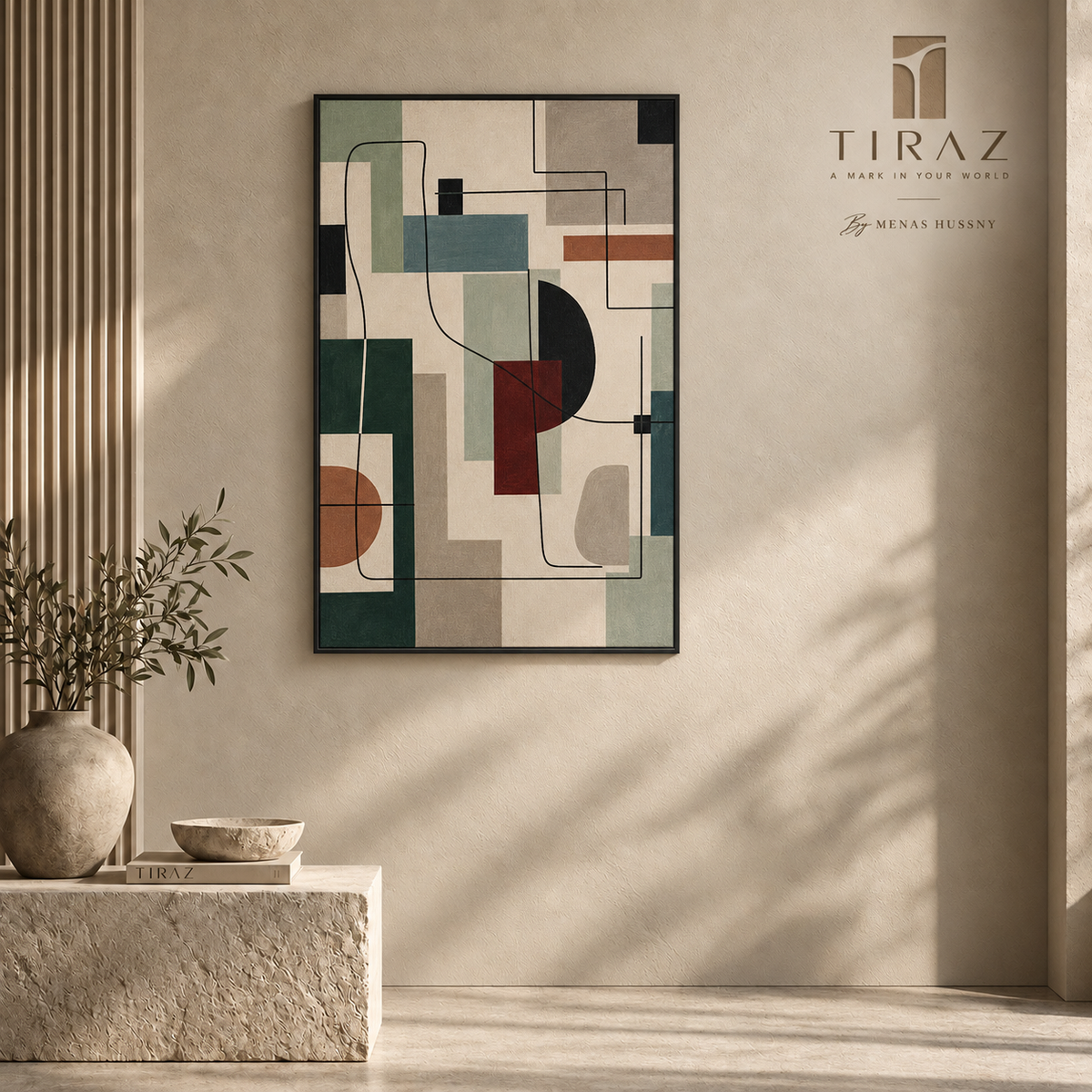 Modern Geometric Abstract Wall Art Frame – 60 × 90 cm
