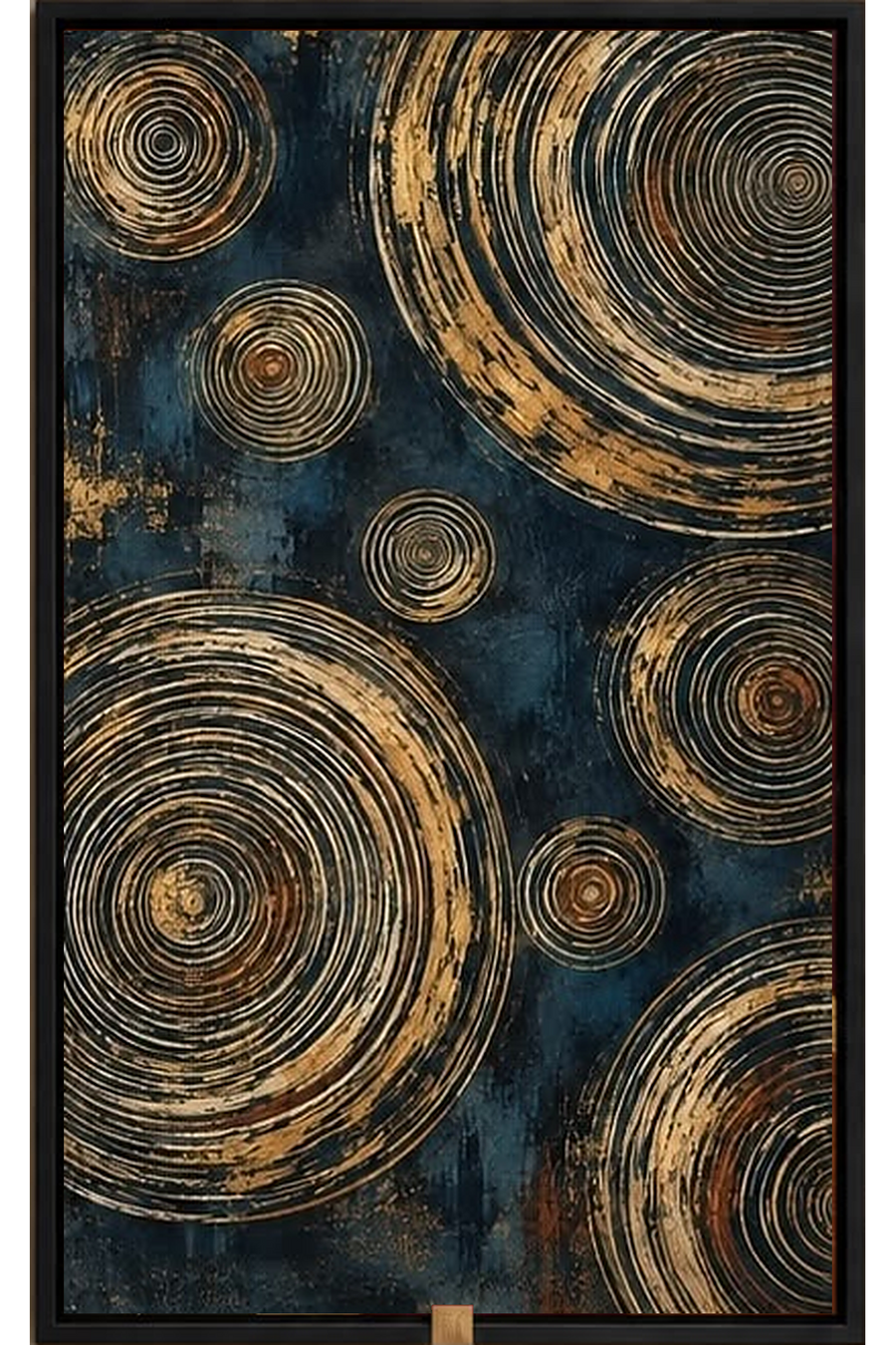 Golden Ripples — Textured Abstract Wall Art Printed Canvas (60 × 90 cm)