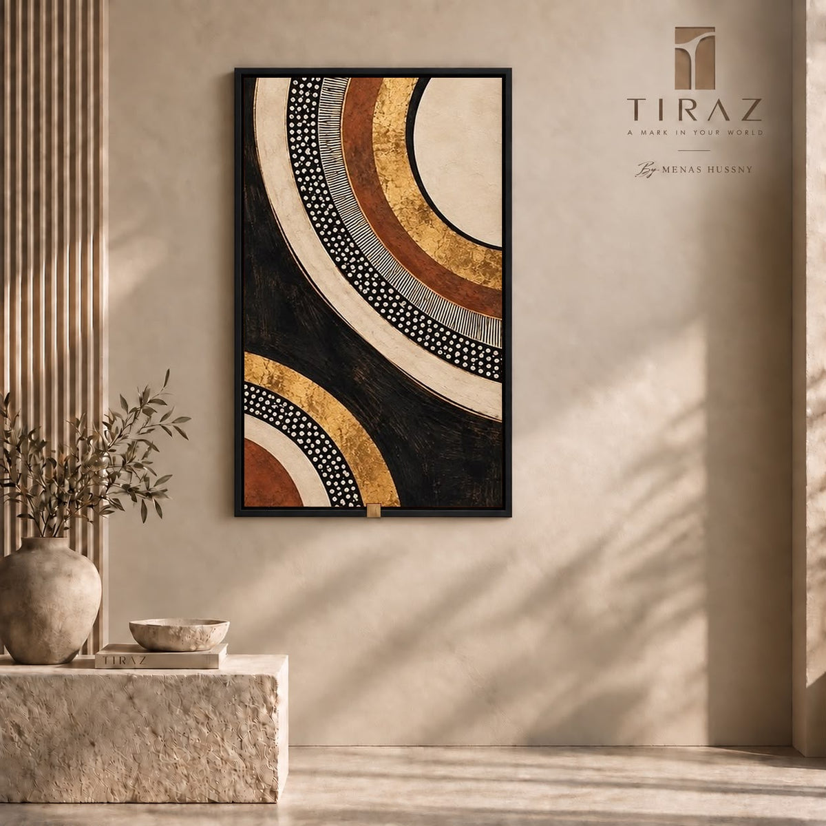 Solar Arcs — Geometric Abstract Wall Art Printed Canvas (60 × 90 cm)