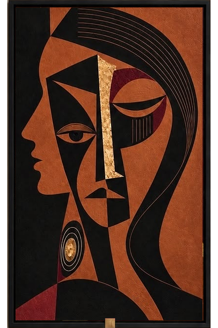 The Sienna Profile — Geometric Abstract Portrait Wall Art Printed Canvas (60 × 90 cm)