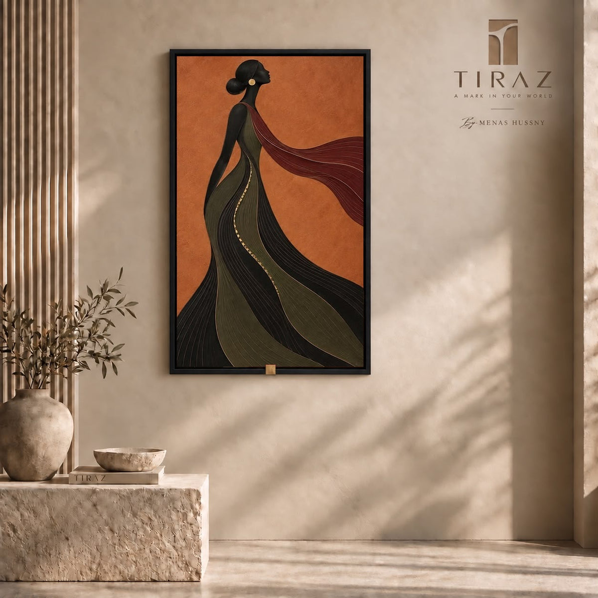 The Silk Wind — Abstract Figurative Wall Art Printed Canvas (60 × 90 cm)