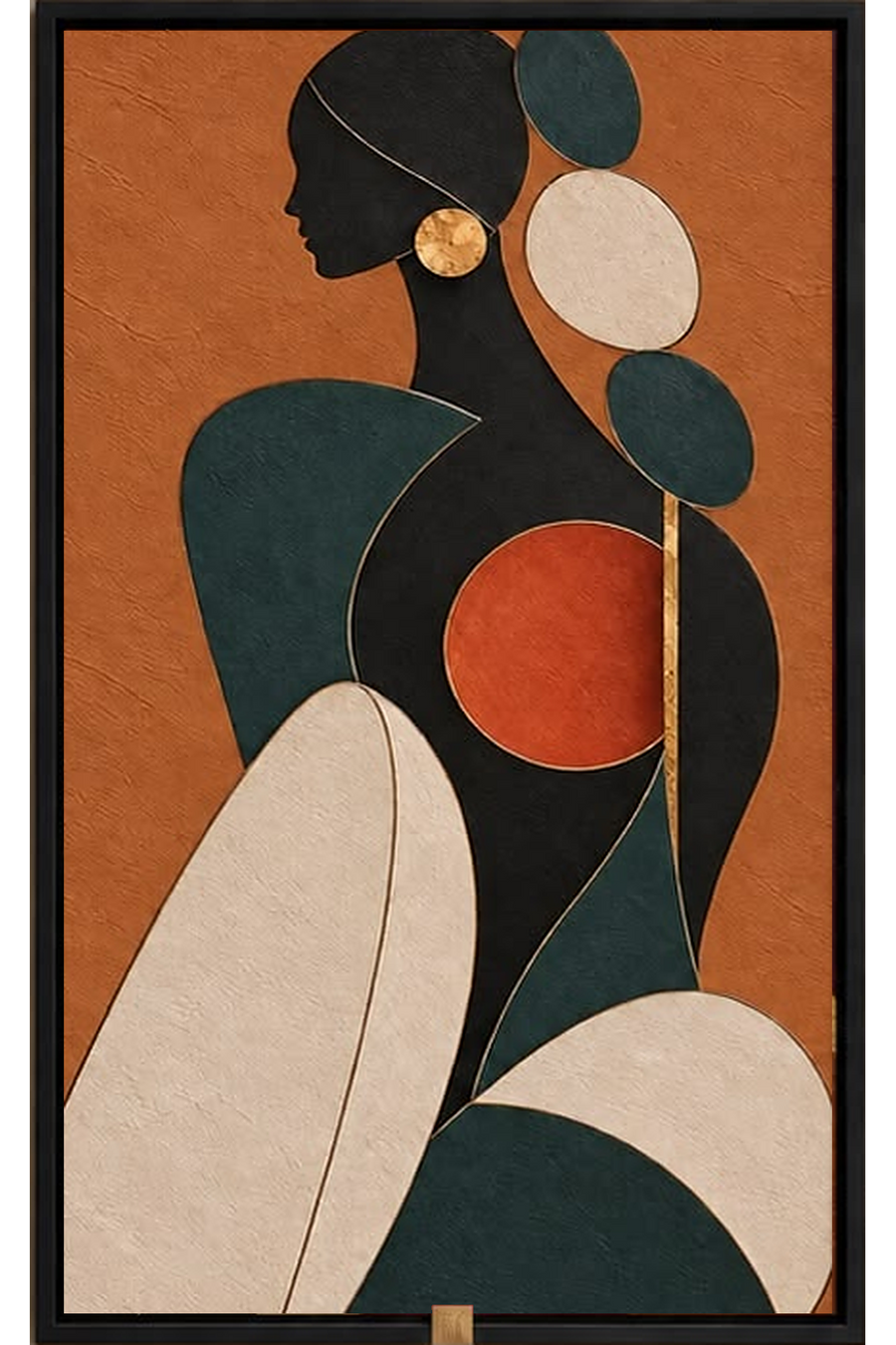 The Teal Reverie — Abstract Figurative Wall Art Printed Canvas (60 × 90 cm)