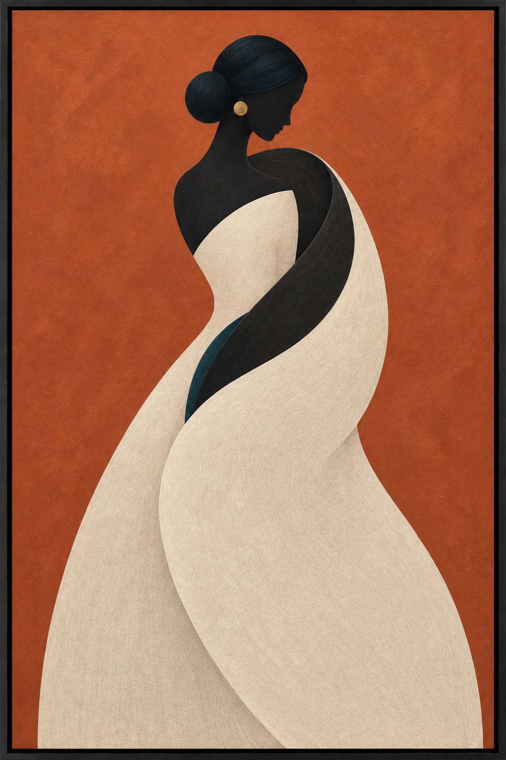 Elegant Abstract Woman Wall Art Frame – 60 × 90 cm