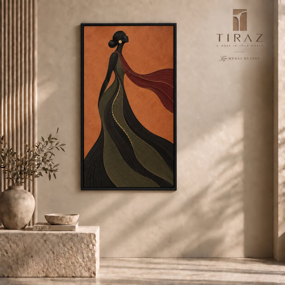The Flowing Muse — Figurative Wall Art Printed Canvas (60 × 90 cm)