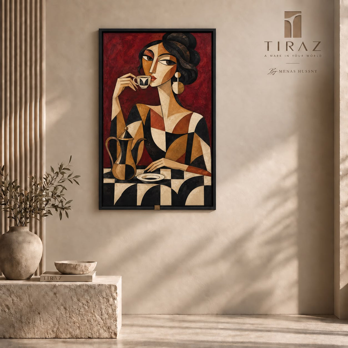 The Midnight Ritual — Abstract Portrait Wall Art Printed Canvas (60 × 90 cm)