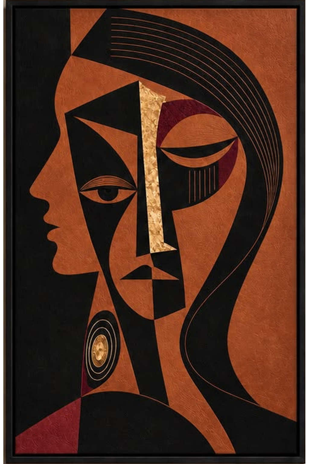 Duality — Abstract Portrait Wall Art Printed Canvas (60 × 90 cm)