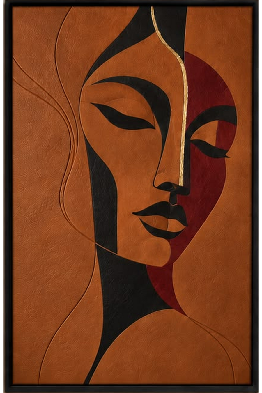 The Quiet Gaze — Abstract Portrait Wall Art Printed Canvas (60 × 90 cm)