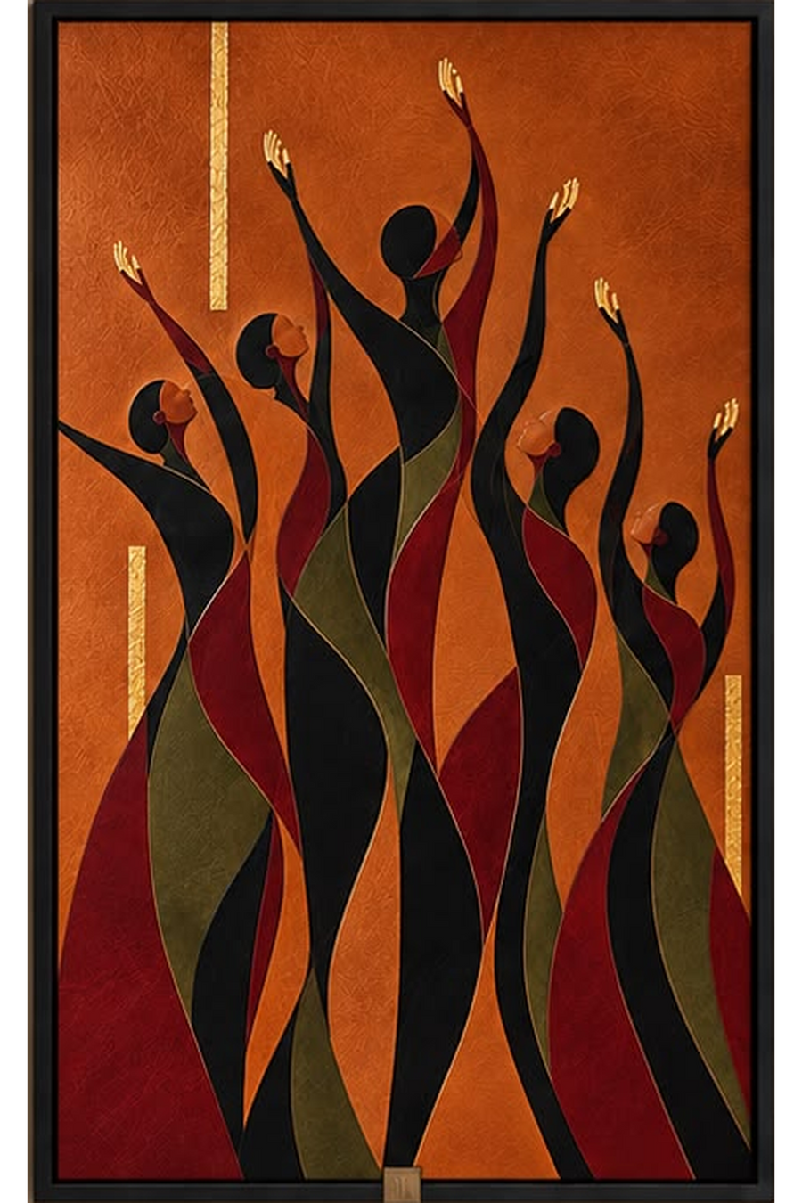 Rising in Rhythm — Abstract Figurative Wall Art Printed Canvas (60 × 90 cm)