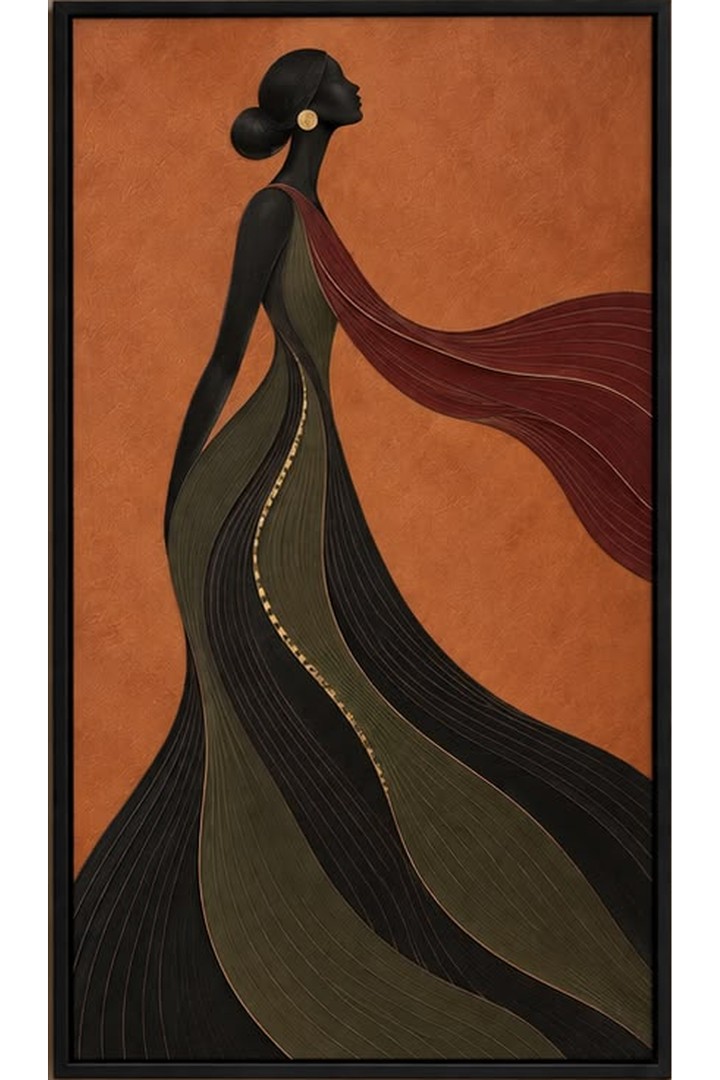 The Flowing Muse — Figurative Wall Art Printed Canvas (60 × 90 cm)