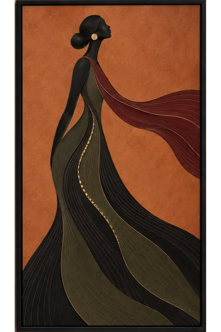 The Flowing Muse — Figurative Wall Art Printed Canvas (60 × 90 cm)