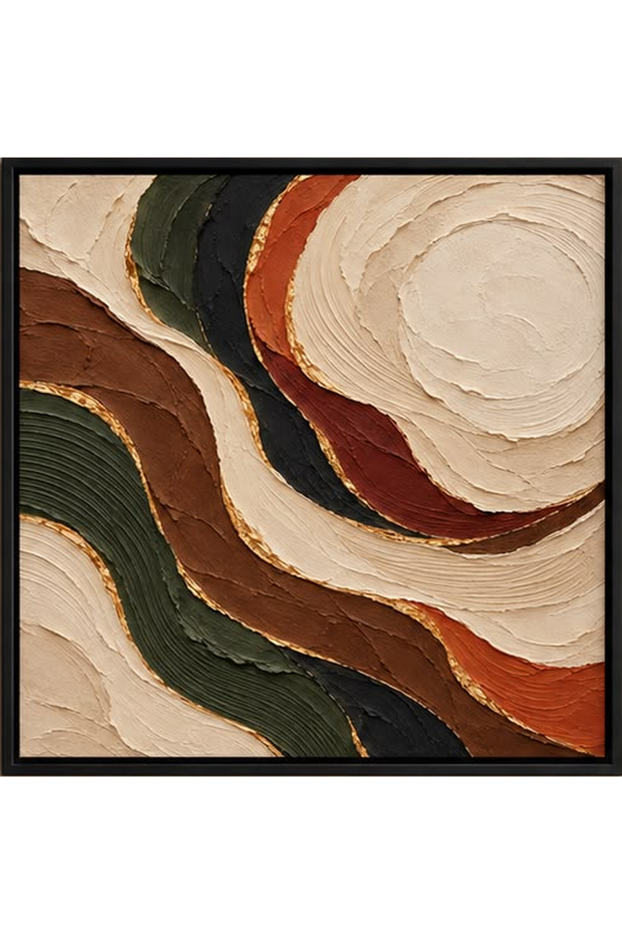The Earthbound Flow — Textured Abstract Wall Art Printed Canvas (1 m X 1 m)