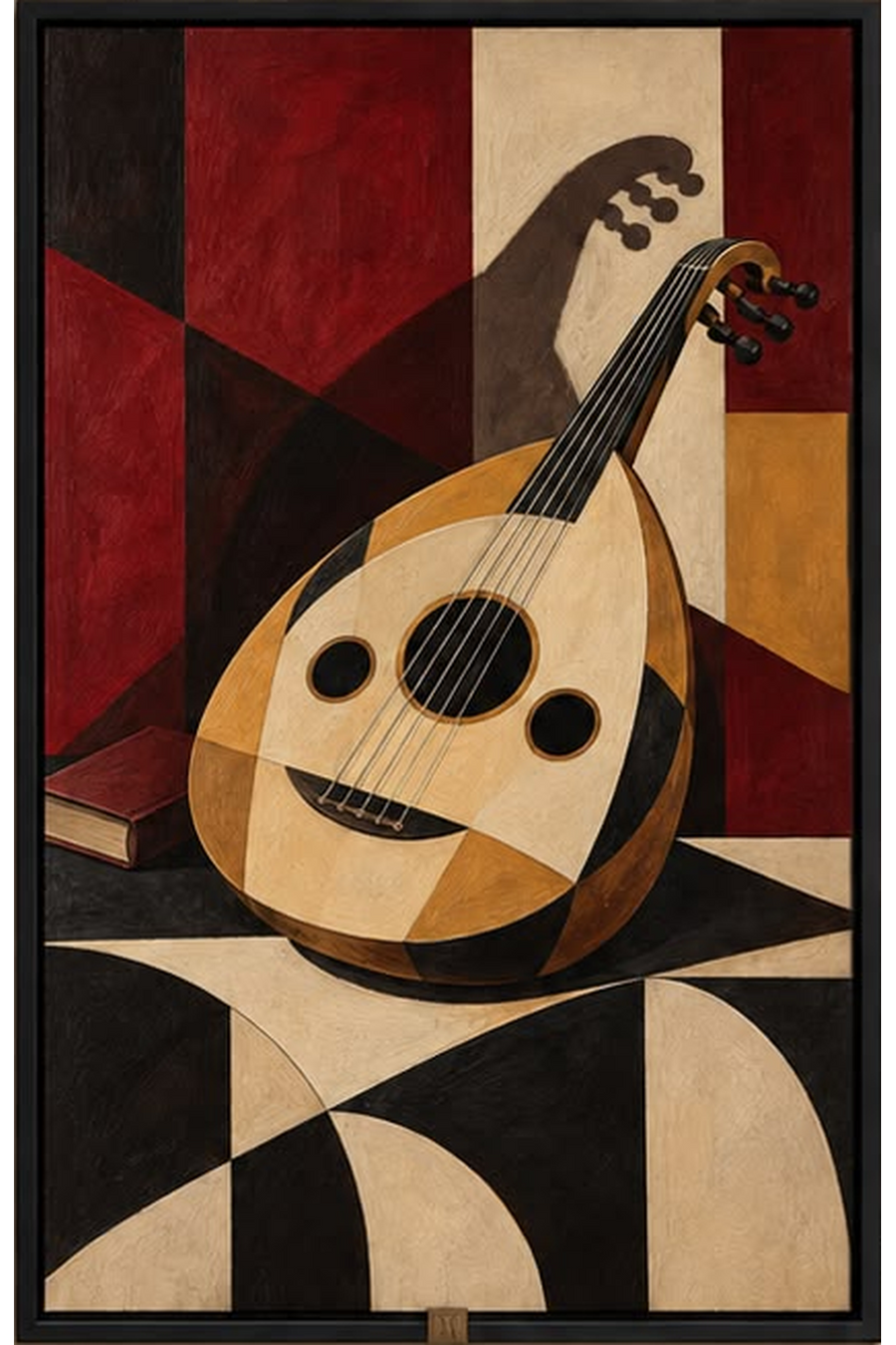 The Oud Melody — Abstract Musical Wall Art Printed Canvas (60 × 90 cm)
