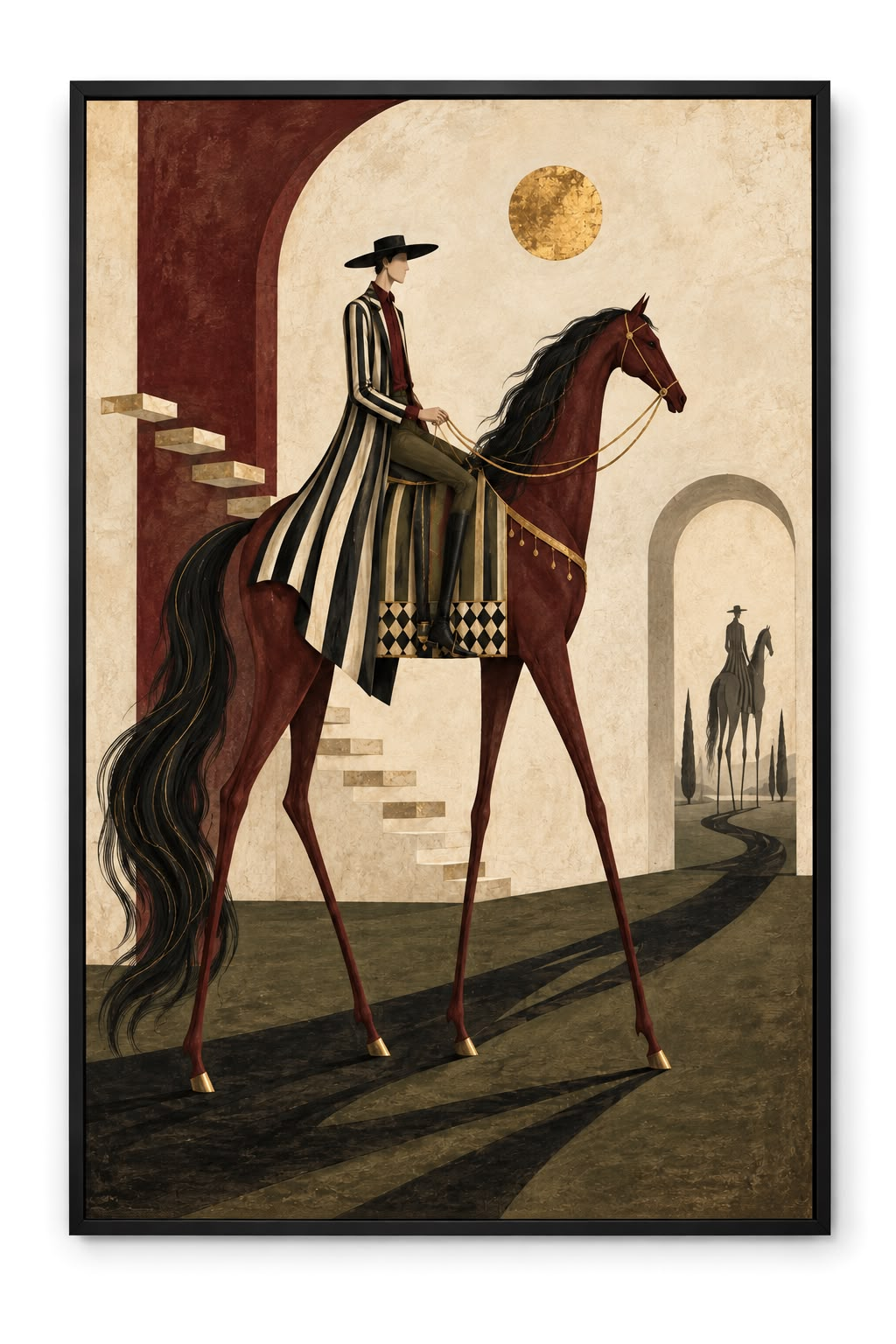 The Gentleman Rider — Figurative Wall Art Printed Canvas (60 × 90 cm)