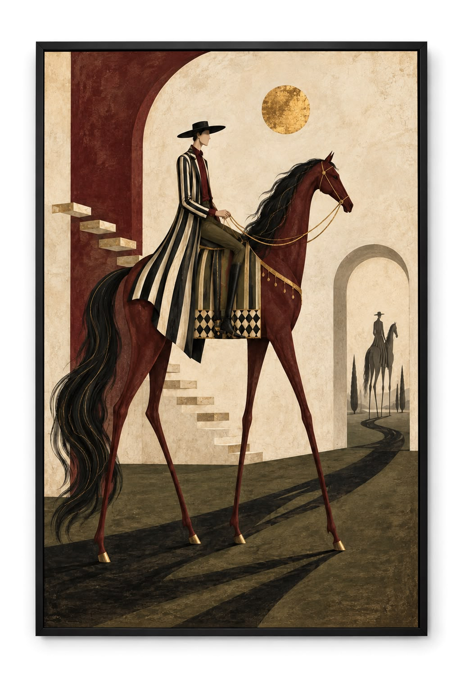 The Gentleman Rider — Figurative Wall Art Printed Canvas (60 × 90 cm)
