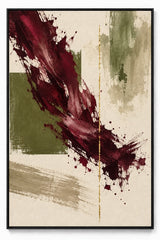 Burgundy Brushstroke — Abstract Wall Art Printed Canvas (60 × 90 cm)
