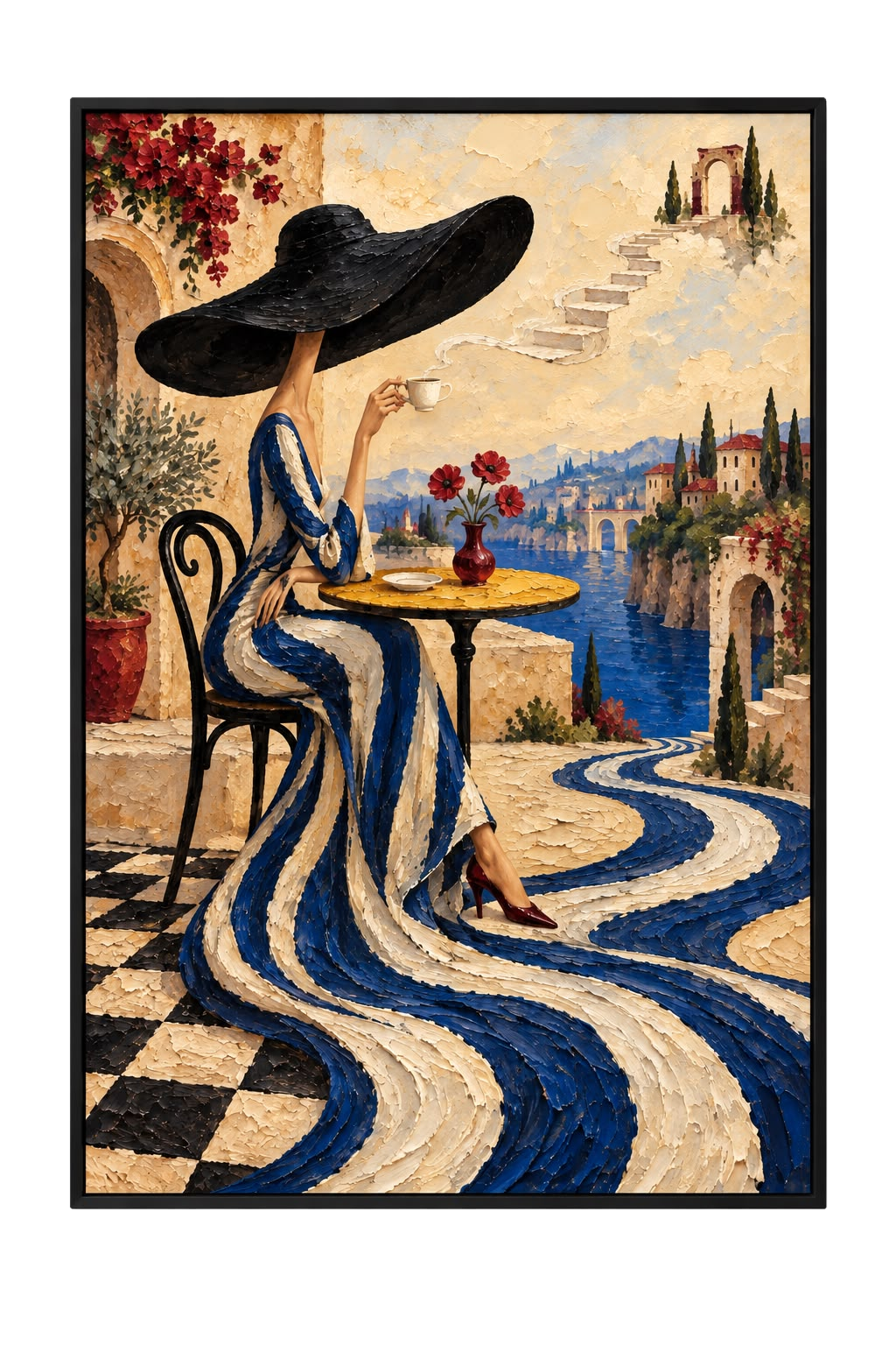 Coastal Espresso wall art, 60 × 90 cm