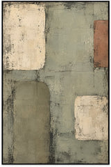 Sage Fragments — Textured Abstract Wall Art Printed Canvas (60 × 90 cm)