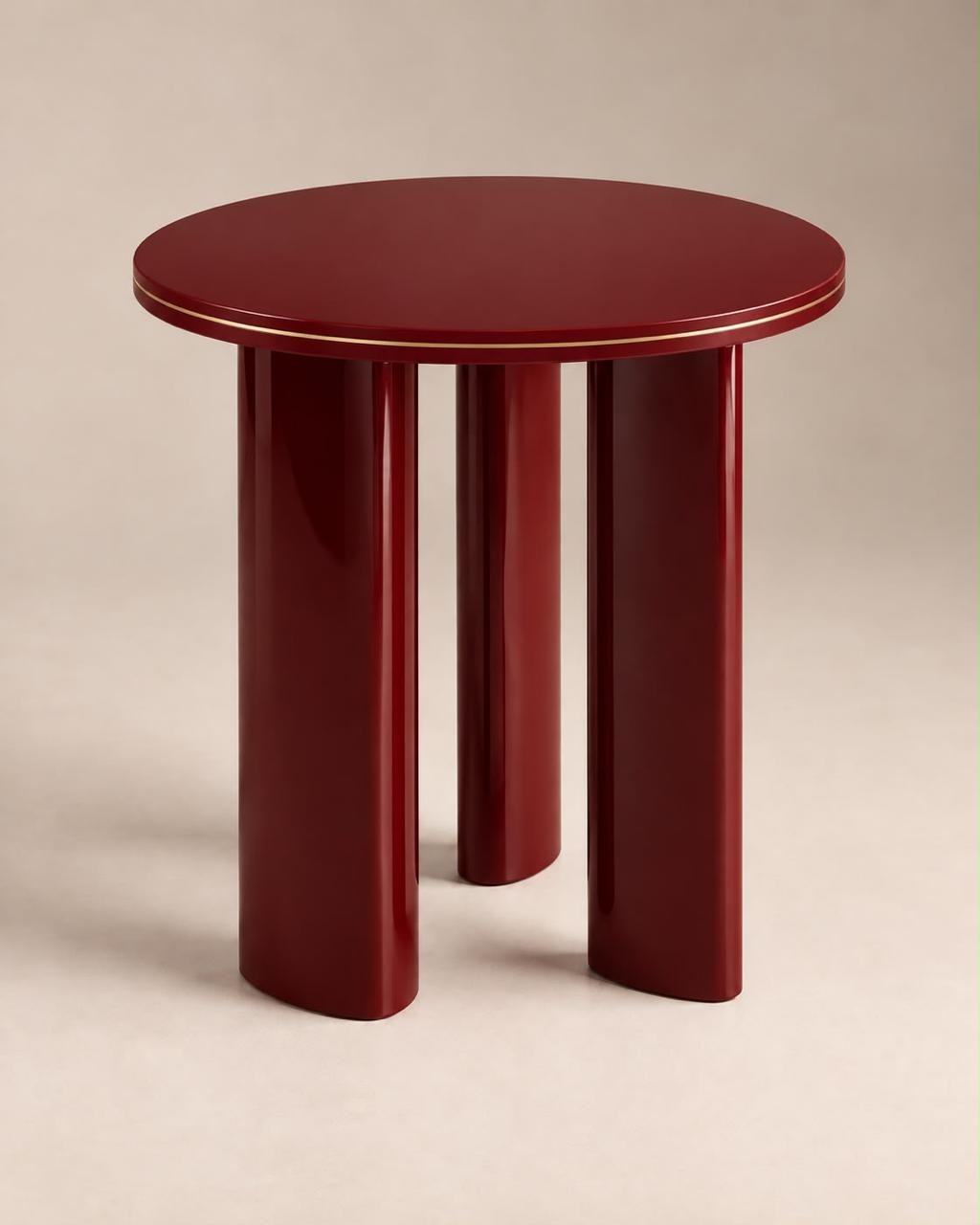 TIRAZ Side Table 02 in burgundy and brass
